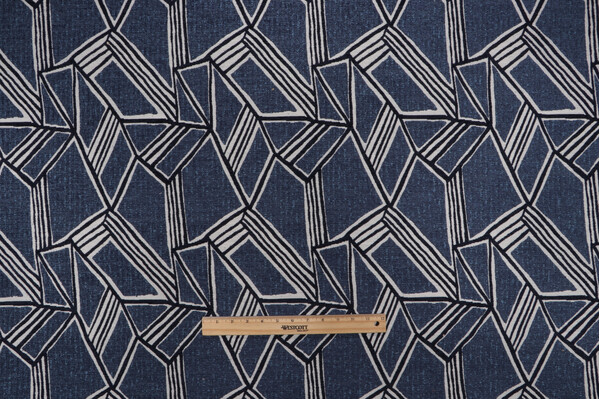 AbbeyShea Angles Woven Chenille Upholstery Fabric in 35-Blues