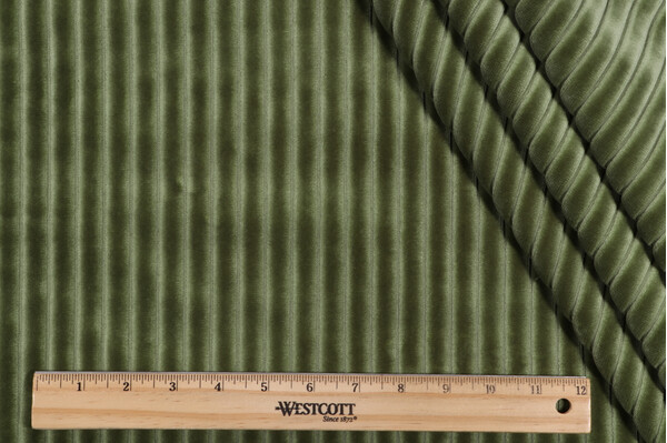 AbbeyShea Chord Velvet Upholstery Fabric in 22-Olive