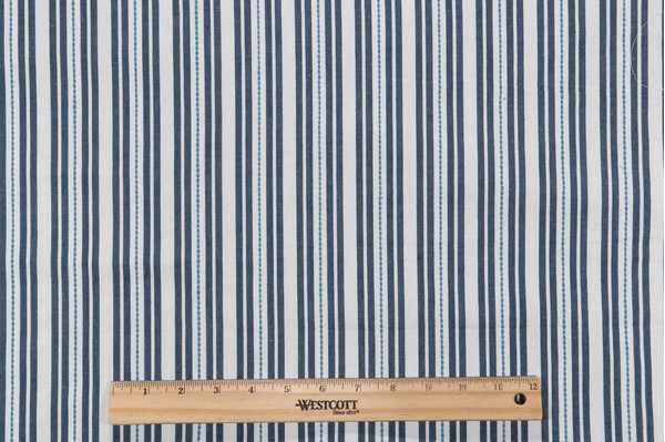 P Kaufmann Murali Stripe Woven Decorator Fabric in Indigo