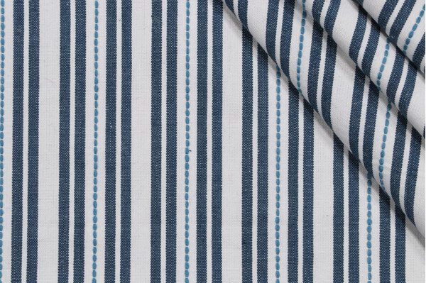 P Kaufmann Murali Stripe Woven Decorator Fabric in Indigo