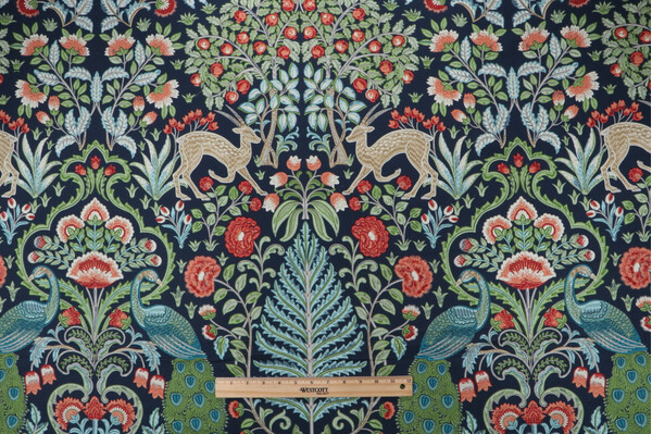 Covington Winthrop Printed Cotton Drapery Fabric in 54-Sapphire