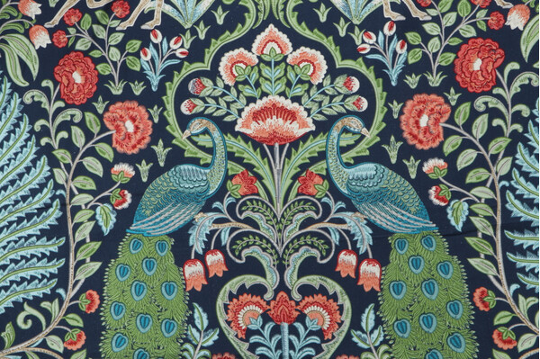 Covington Winthrop Printed Cotton Drapery Fabric in 54-Sapphire