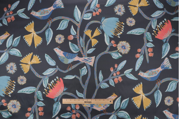 Lacefield Birds Of Paradise Printed Cotton Drapery Fabric in Robben
