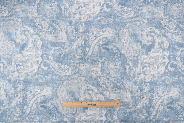 Covington Tear Drop Printed Cotton Blend Drapery Fabric in 50-Bluebell