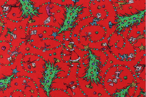 Robert Kaufman How The Grinch Stole Christmas Collection ADED-22569-223 Printed Cotton Craft Fabric in Holiday