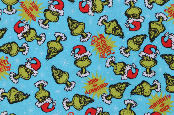Robert Kaufman How The Grinch Stole Christmas Collection ADED-22567-88 Printed Cotton Craft Fabric in Ice