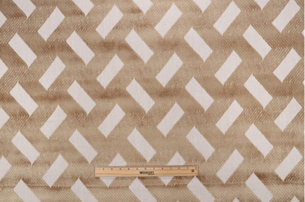 AbbeyShea Crosshatch Velvet Upholstery Fabric in 83-Barley