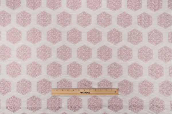 Valiant Fabrics Lane Embroidered Drapery Fabric in Blush