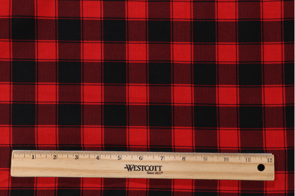 Timeless Treasures Buffalo Check Printed Cotton Craft Fabric in Red