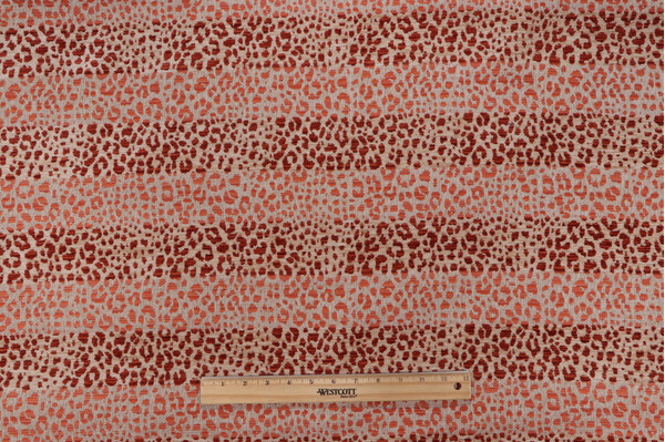 Leopard Stripe Woven Chenille Upholstery Fabric in Clay