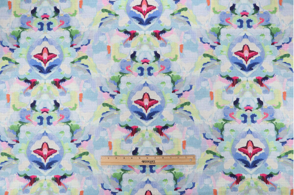 Waverly Reflection Printed Cotton Drapery Fabric in Splash