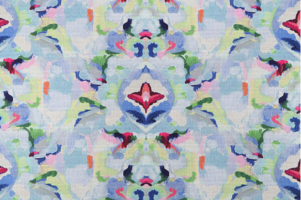Waverly Reflection Printed Cotton Drapery Fabric in Splash