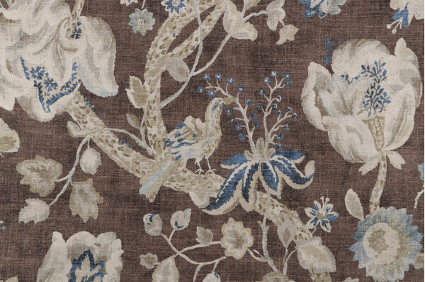 Waverly Adalet Printed Cotton Blend Drapery Fabric in Semi-Sweet