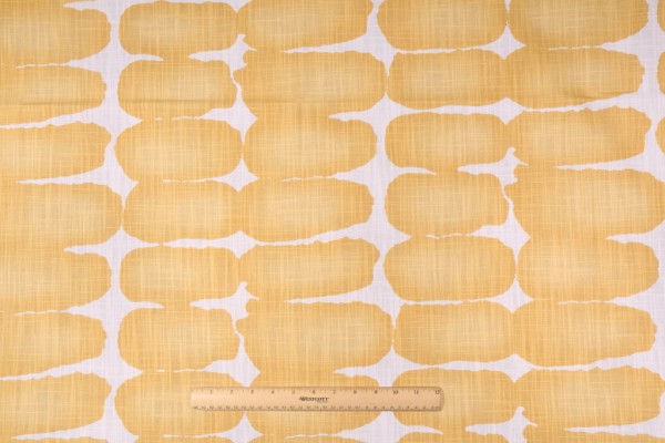Premier Prints Shibori Dot - Slub Canvas Printed Cotton Drapery Fabric in Brazilian Yellow 