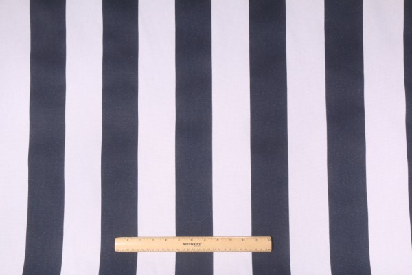 Premier Prints Vertical Printed Cotton Drapery Fabric in Blue White 