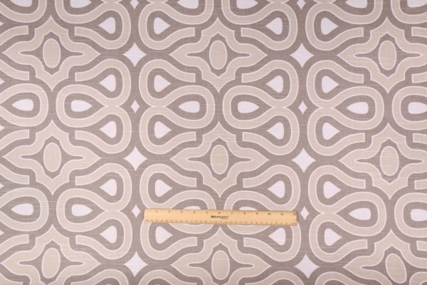 HGTV Home Turtle Shell Printed Cotton Drapery Fabric in Quartz 