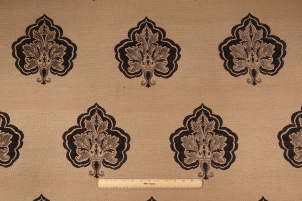 Beacon Hill Heritage House Chenille Upholstery Fabric in Ebony 