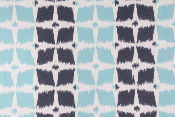 Robert Allen Neo Motif Woven Cotton Upholstery Fabric in Aqua 