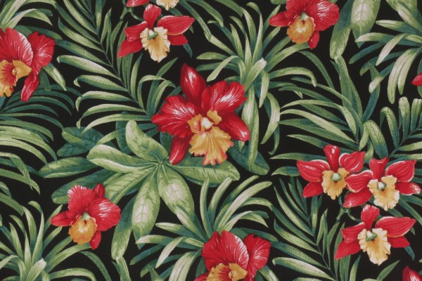 Richloom Turcotte Printed Polyester Outdoor Fabric in Onyx 