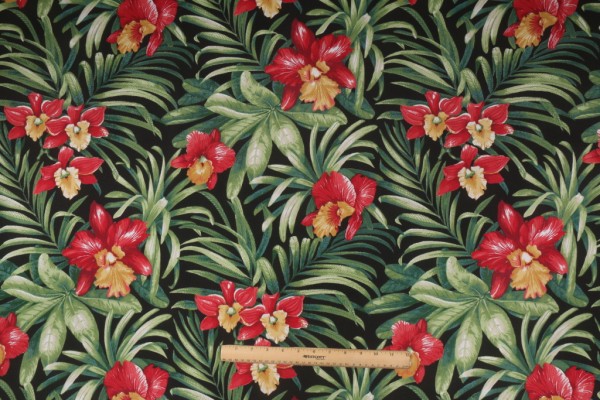 Richloom Turcotte Printed Polyester Outdoor Fabric in Onyx 