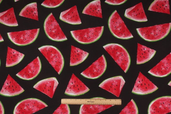 Richloom Melon Printed Polyester Outdoor Fabric in Noir 