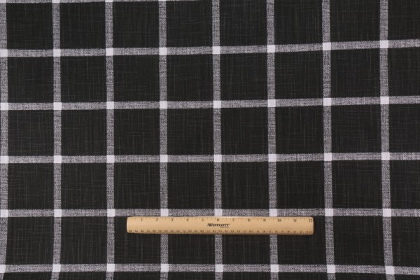 Premier Prints Abbot-Slub Canvas Printed Cotton Drapery Fabric in Ink 