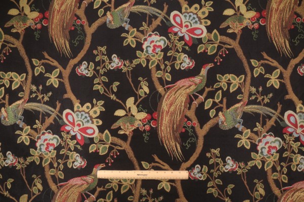 Sample of Tempo Phoenix Tapestry Upholstery Fabric in Onyx 