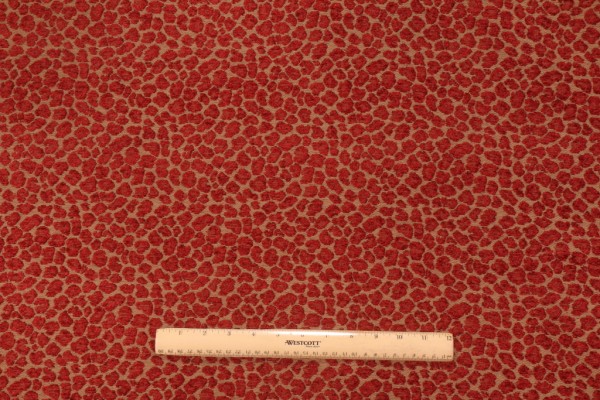 Sample of Golding Spots Chenille Upholstery Fabric in Ruby 