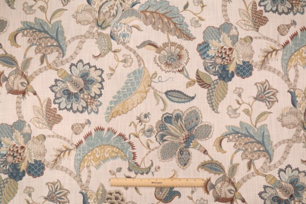 Kaufmann Finders Keepers Printed Cotton Drapery Fabric in French Blue 