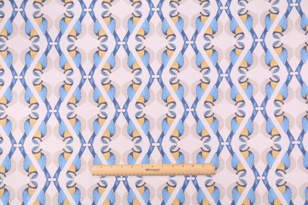Novogratz Wing It Printed Cotton Drapery Fabric in Indigo 