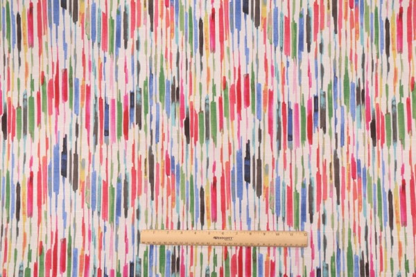 Kelly Ripa Drizzle Printed Cotton Drapery Fabric in Petunia 