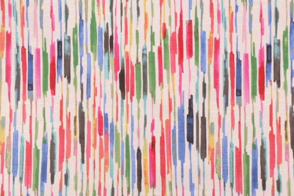 Kelly Ripa Drizzle Printed Cotton Drapery Fabric in Petunia 