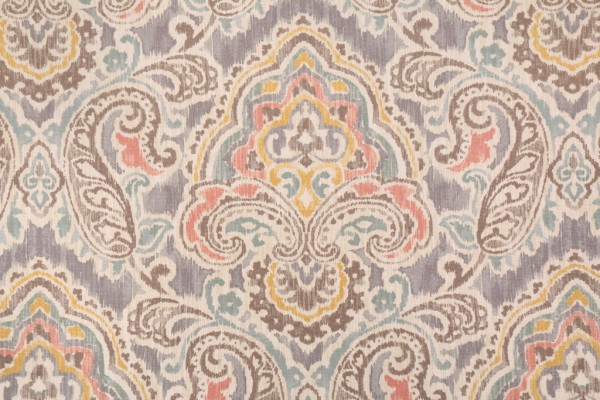 Sample of Waverly Artesanias Ikat Printed Cotton Drapery Fabric in Mineral 