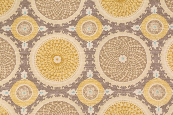 Sample of Waverly Bohemian Swirl Printed Cotton Drapery Fabric in Pumice 