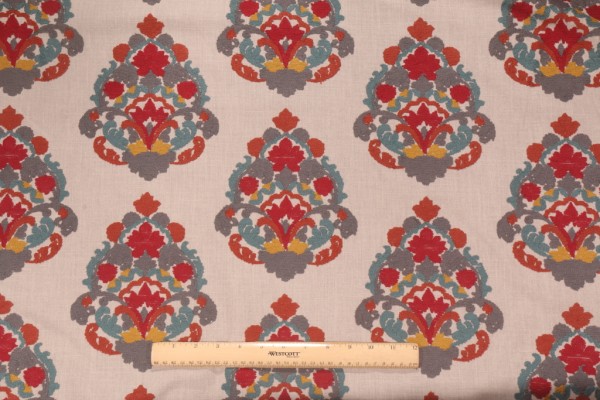 Waverly Folk Lure Embroidery Drapery Fabric in Jewel 