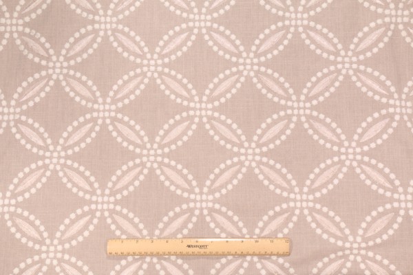 Waverly Circle Back Embroidery Drapery Fabric in Linen 