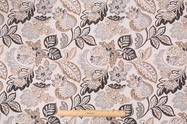 Richloom Dailey Printed Polyester Outdoor Fabric in Pewter 