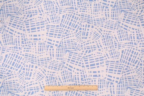 Click for Waverly Waffling Printed Cotton Drapery Fabric in Sky  Waverly Waffling Printed Cotton Drapery Fabric in Sky