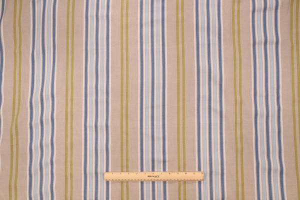 Onyx Age Woven Stripe Cotton Decorator Fabric in Multi/Blue/Green 