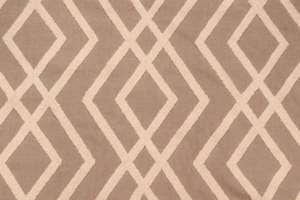 Sample of P Kaufmann Genteel Embroidered Drapery Fabric in Mushroom 