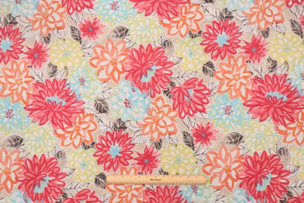 Sample of Laurette Design for PK Lifestyles Matisse Printed Polyester Outdoor Fabric in Watermelon 