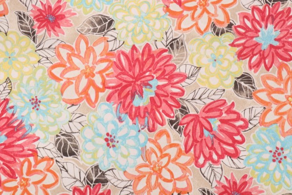 Sample of Laurette Design for PK Lifestyles Matisse Printed Polyester Outdoor Fabric in Watermelon 