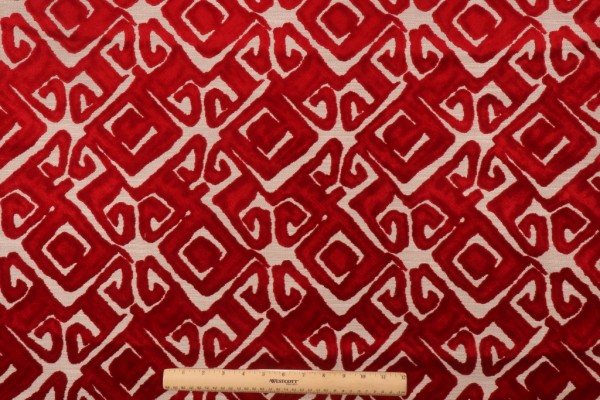 Hamilton Nola Velvet Upholstery Fabric in Scarlet 