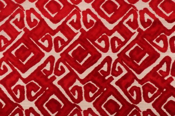 Hamilton Nola Velvet Upholstery Fabric in Scarlet 
