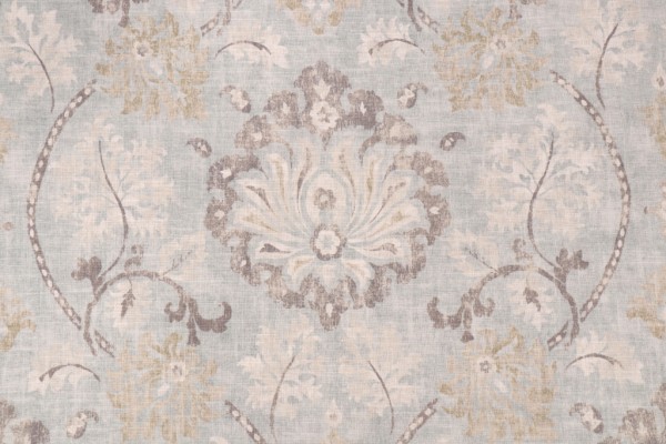 Covington Lotus Printed Linen Blend Drapery Fabric in Mineral-545 