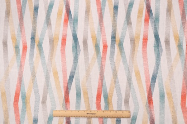 Novogratz Zig & Zag Emb Woven Embroidered Drapery Fabric in Confetti 