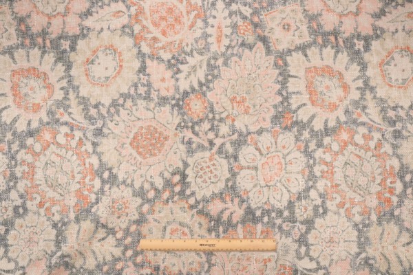 PK Lifestyles Heriz Medallions Printed Chenille Upholstery Fabric in Terracotta 