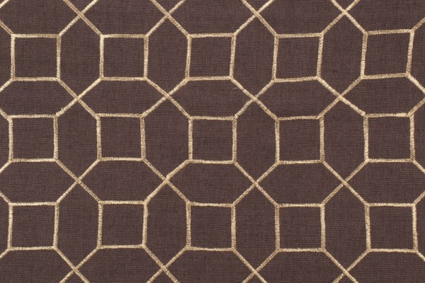 Richloom Platinum Collection Mack Embroidered Drapery Fabric in Goldnugget 