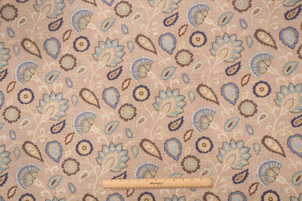 Richloom Platinum Collection Serpentine Printed Drapery Fabric in Bluestone 