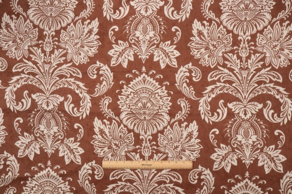 Thibaut Sabeen F97904 Printed Linen Drapery Fabric in Brown 